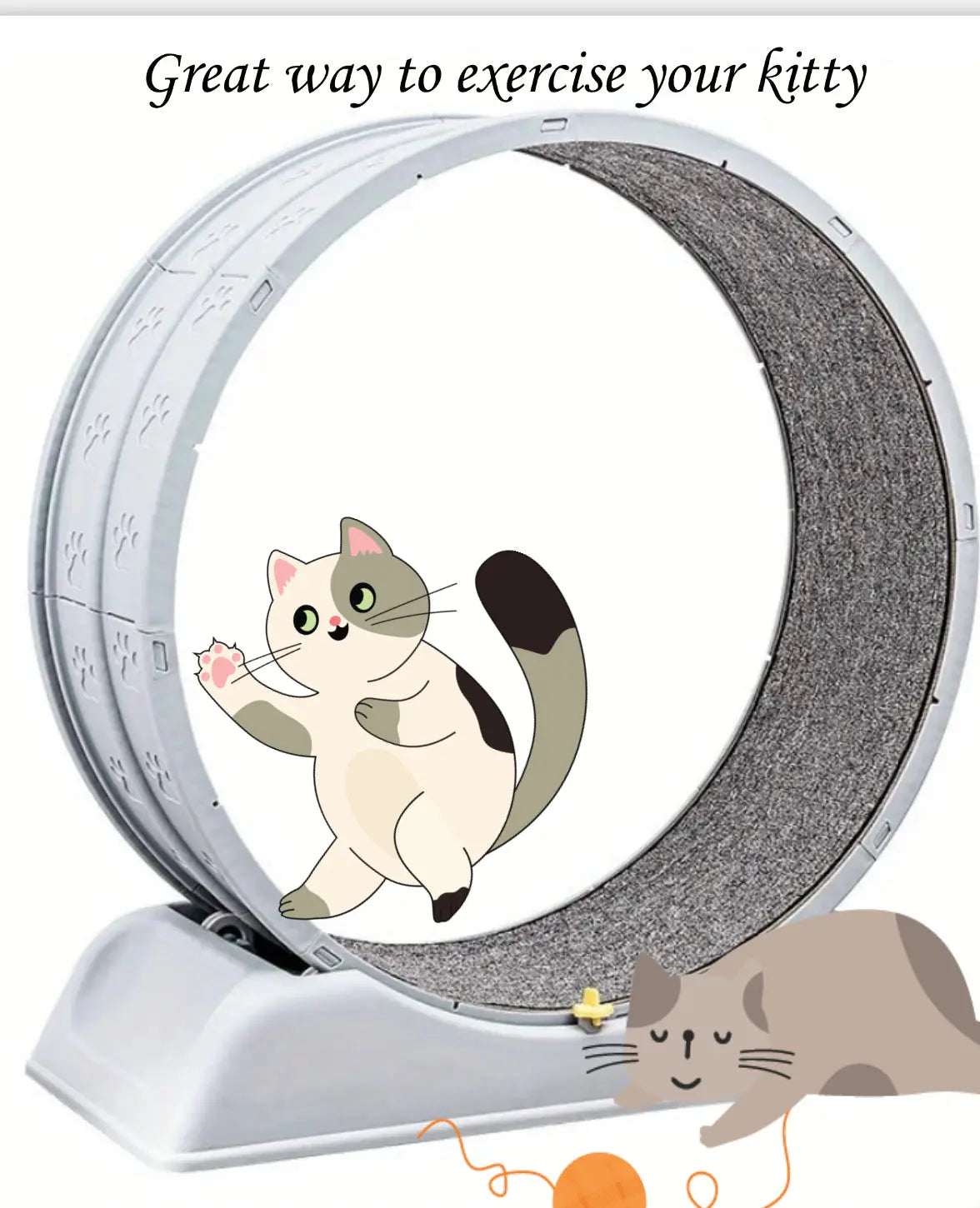 Treadmill for cats, treadmill for cats to parkour at home and small dogs, easy-to-assemble exercise rollers for cats, durable pl Paws and pens