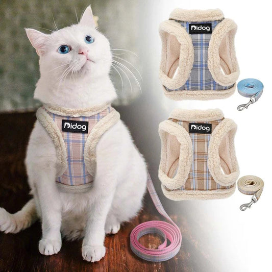 Adjustable soft padded pet cat harness vest for small to medium dogs and cats